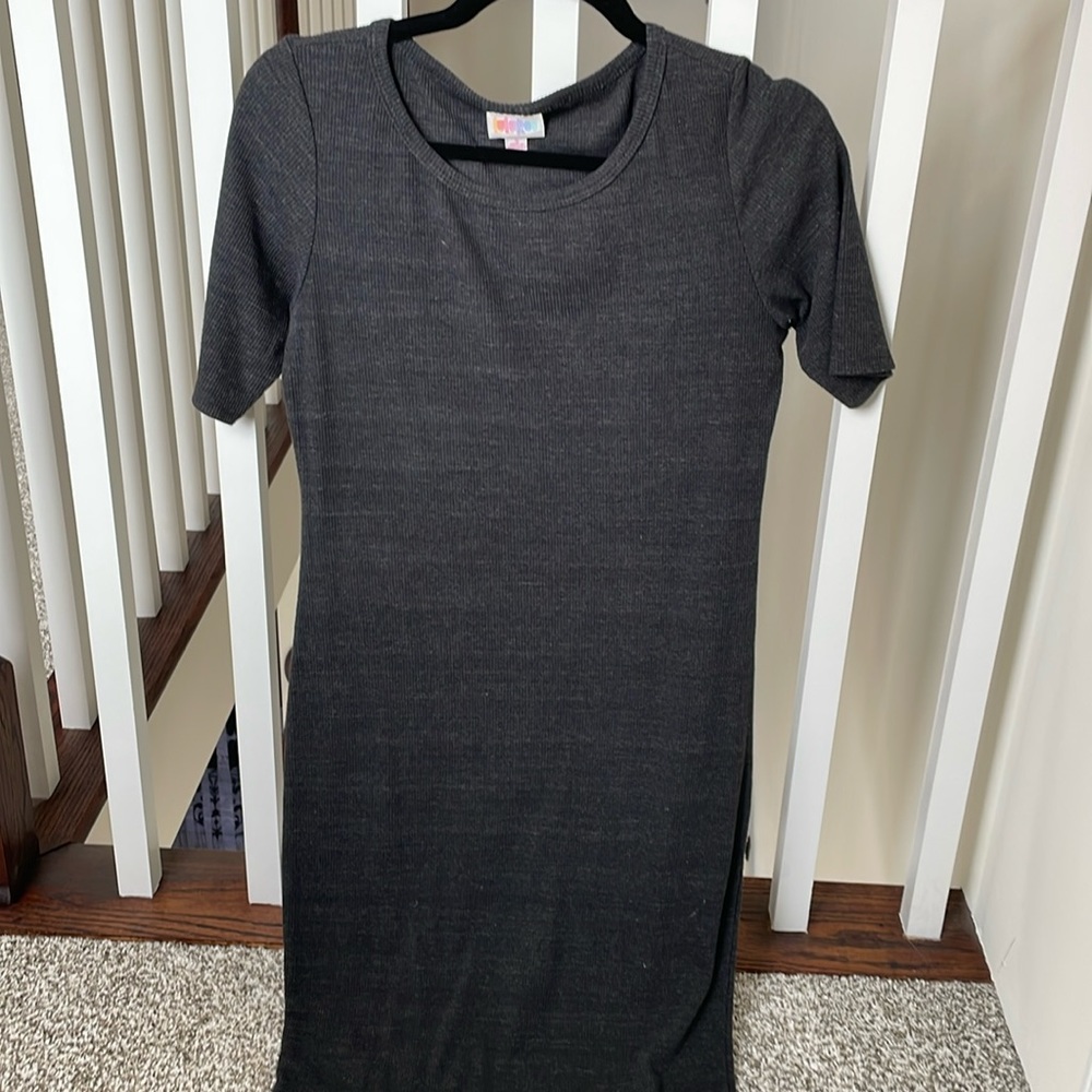 Lularoe body con gray knit dress. Knee length. Size small